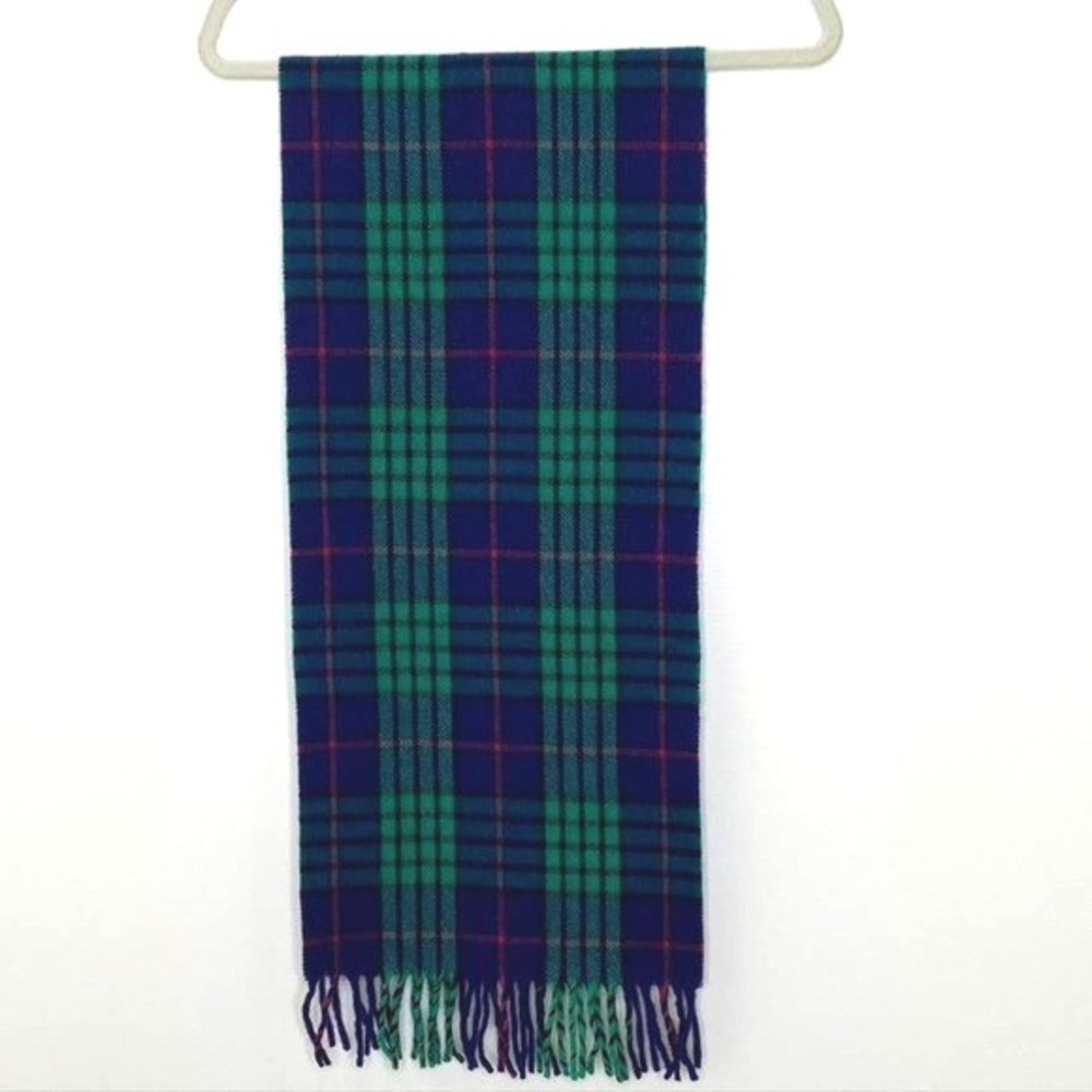 Morgan Taylor lambswool scarf Blue/Green/Pink‎ Plaid